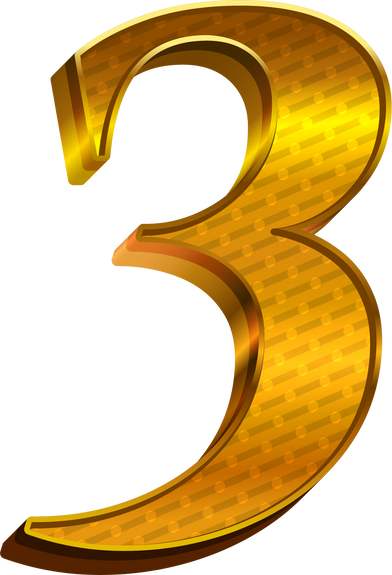 Luxury Gold Alphabet Number 3