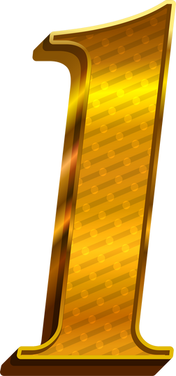 Luxury Gold Alphabet Number 1